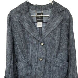 VIEW BY WALTER BAKER DENIM BLAZER‎ JACKET SMALL-EUC